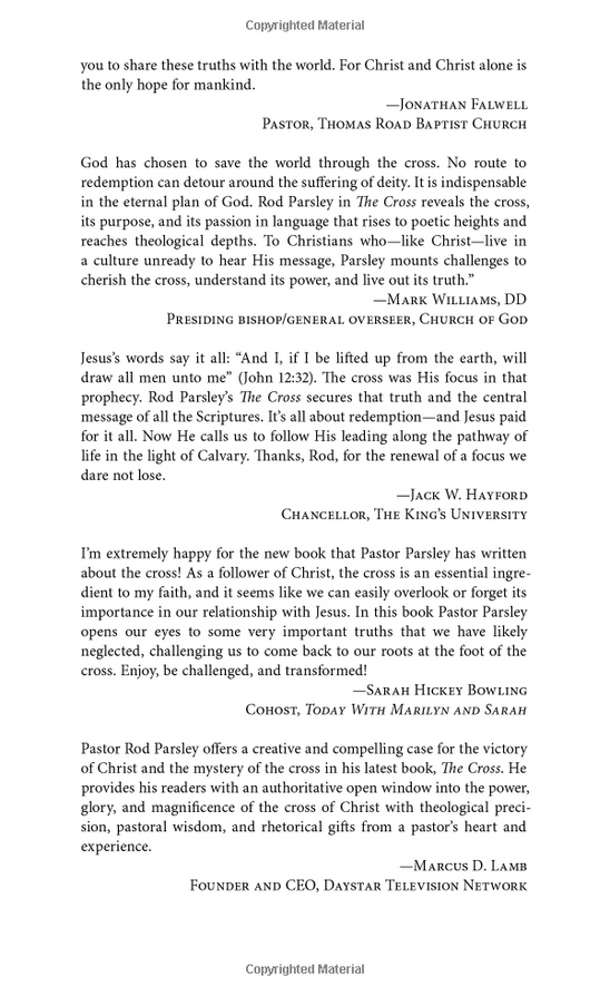 The Cross Book - Preview Endorsements