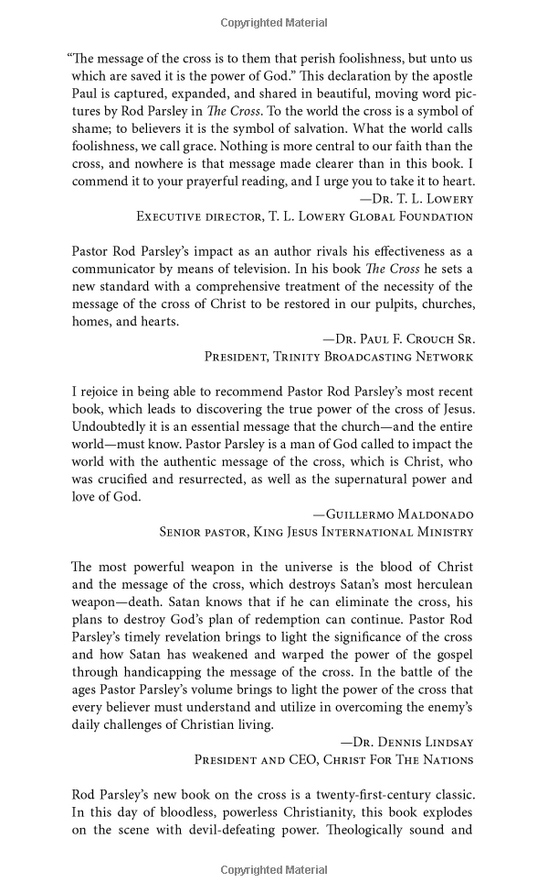 The Cross Book - Preview Endorsements